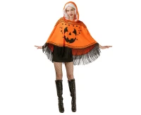 Hooded poncho for adult Pumpkin, size M